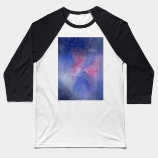 Galaxy in Blue and Pink Baseball T-Shirt